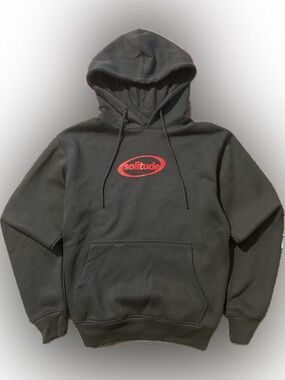 pipeline Black Hoodie with “solitude” logo